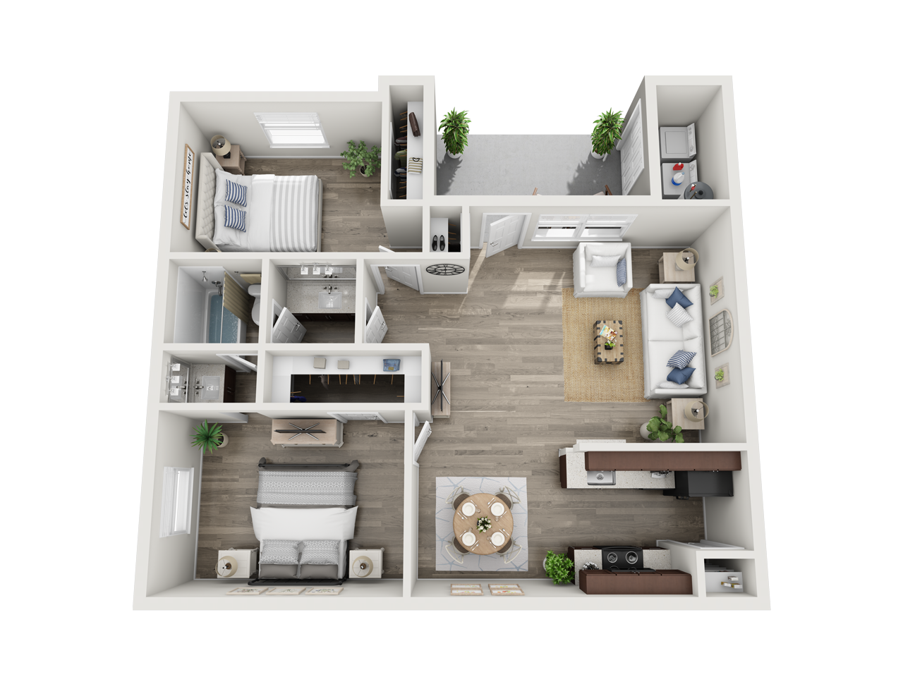 Encino Park two bedroom floor plan